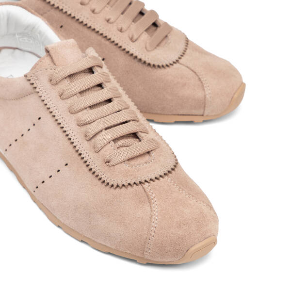 Pudra Hakiki Süet Deri Kadın Sneaker - K25I1AY68063-A47 - 3