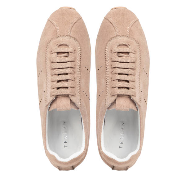 Pudra Hakiki Süet Deri Kadın Sneaker - K25I1AY68063-A47 - 5