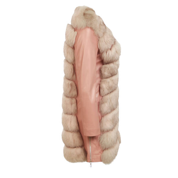 Pudra Kürk - Deri Kadın Kürk Kaban - K23KKM320382-Q7Y - 3