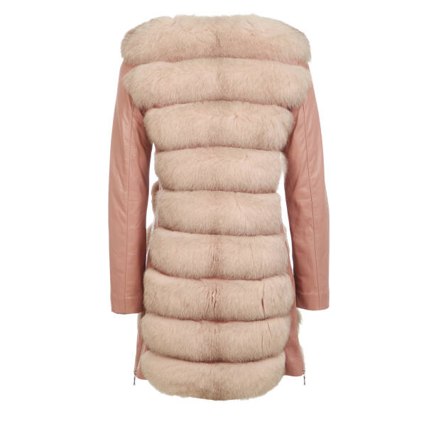 Pudra Kürk - Deri Kadın Kürk Kaban - K23KKM320382-Q7Y - 4