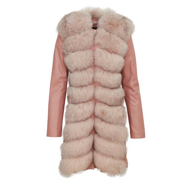 Pudra Kürk Kadın Deri Mont - K21IKM320075-Q7Y - 1