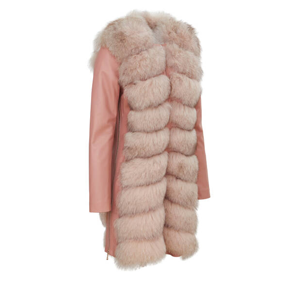 Pudra Kürk Kadın Deri Mont - K21IKM320075-Q7Y - 2