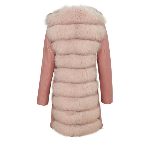 Pudra Kürk Kadın Deri Mont - K21IKM320075-Q7Y - 4
