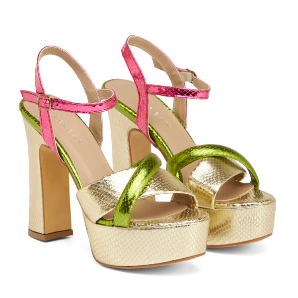 Renkli Vegan Kadın Topuklu Ayakkabı - K25Y1AY67828-U4W - 2