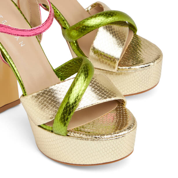 Renkli Vegan Kadın Topuklu Ayakkabı - K25Y1AY67828-U4W - 3