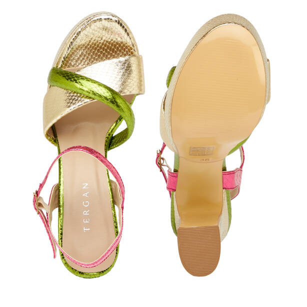 Renkli Vegan Kadın Topuklu Ayakkabı - K25Y1AY67828-U4W - 6