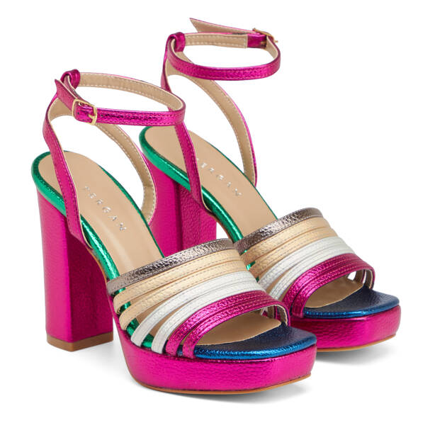 Renkli Vegan Kadın Topuklu Ayakkabı - K25Y1AY67829-U4W - 2