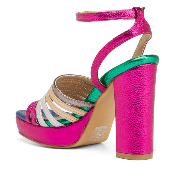 Renkli Vegan Kadın Topuklu Ayakkabı - K25Y1AY67829-U4W - 4