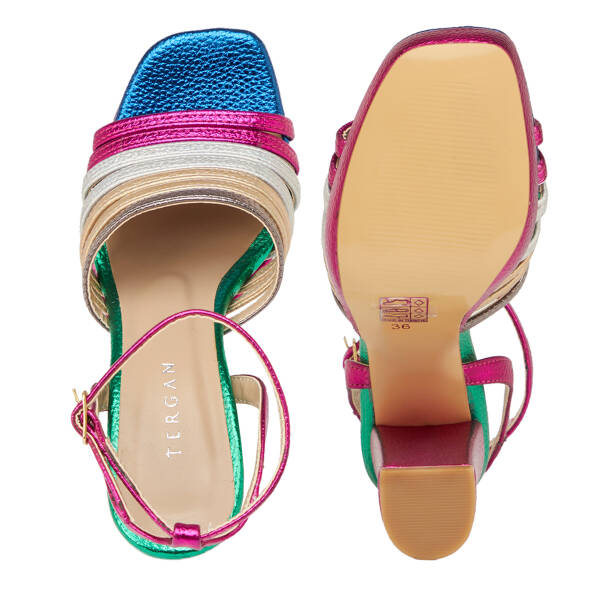 Renkli Vegan Kadın Topuklu Ayakkabı - K25Y1AY67829-U4W - 6