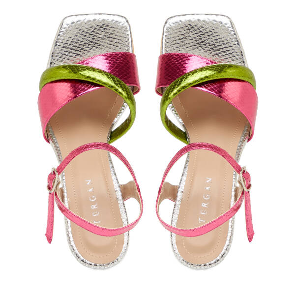 Renkli Vegan Kadın Topuklu Ayakkabı - K25Y1AY67830-U4W - 5