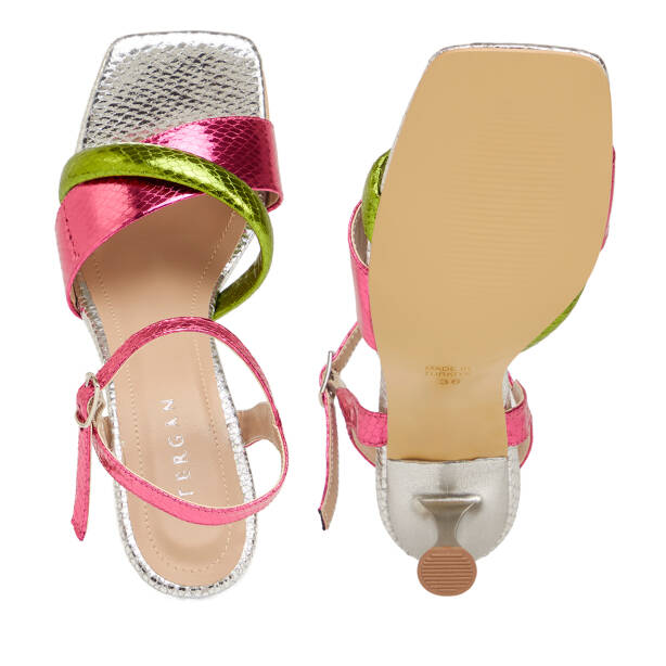 Renkli Vegan Kadın Topuklu Ayakkabı - K25Y1AY67830-U4W - 6