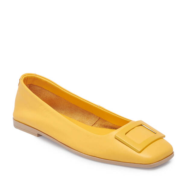 Sarı Deri Kadın Babet - K24I1BB67453-J63 