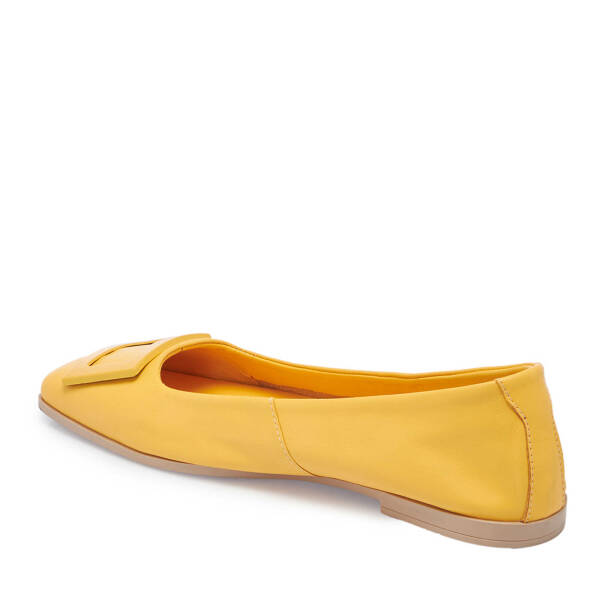 Sarı Deri Kadın Babet - K24I1BB67453-J63 - 2