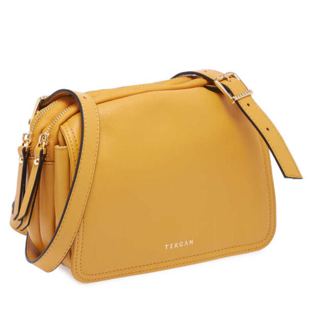 Sarı Deri Kadın Çapraz Askılı Çanta - S23K1BC80167-E96 - 2