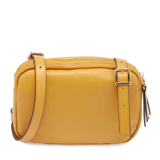 Sarı Deri Kadın Çapraz Askılı Çanta - S23K1BC80167-E96 - 3