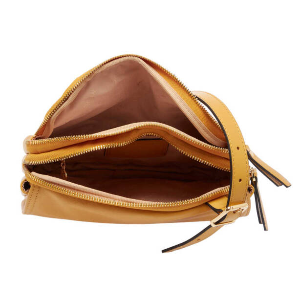 Sarı Deri Kadın Çapraz Askılı Çanta - S23K1BC80167-E96 - 5
