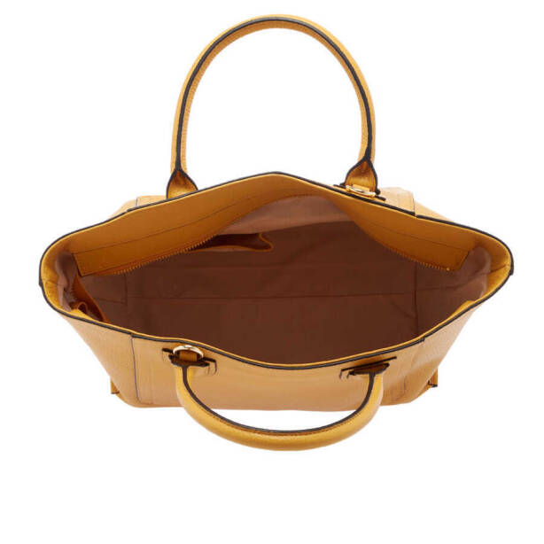 Sarı Hakiki Deri Kadın Çapraz Askılı Çanta - S24Y1BC80283-H28 - 4