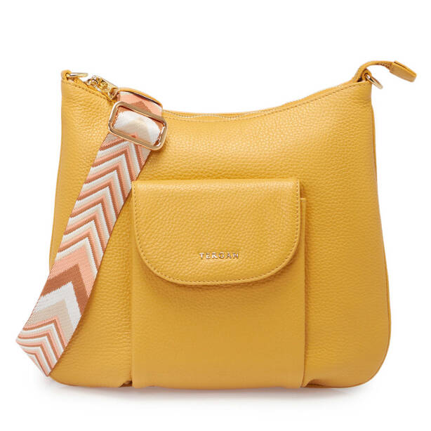 Sarı Deri Kadın Çapraz Askılı Çanta - S25Y1BC80409-H28 - 1