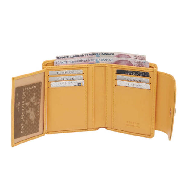 Sarı Hakiki Deri Kadın Cüzdan - S1CB00005714-E96 - 4