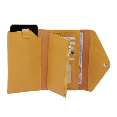  Sarı Deri Kadın Cüzdan - S1CB00005811-H28 - 3