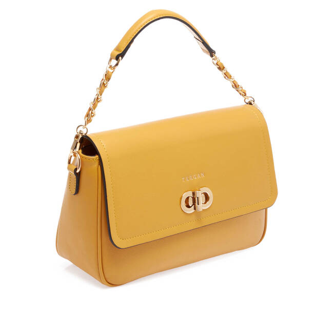 Sarı Deri Kadın El Çantası - S24Y1BC80075-E96 - Tergan