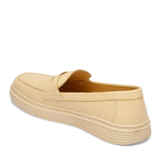 Sarı Hakiki Deri Kadın Loafer - K24I1AY67095-J63 - 3