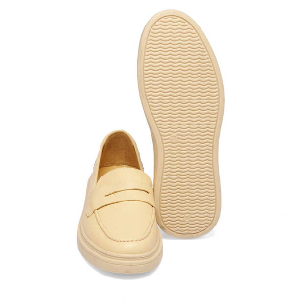 Sarı Hakiki Deri Kadın Loafer - K24I1AY67095-J63 - 4