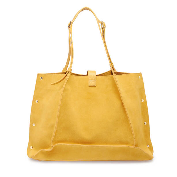 Sarı Deri Kadın Omuz Çantası - S24K1BC80382-V2E - Tergan