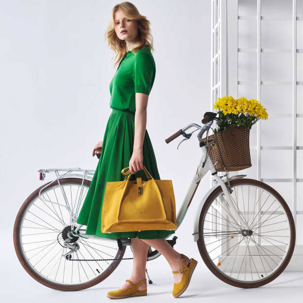 Sarı Deri Kadın Omuz Çantası - S24K1BC80382-V2E - Tergan