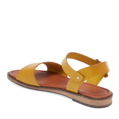  Sarı Deri Kadın Sandalet - K24Y1SN67275-Q0I - 2