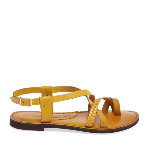 Sarı Hakiki Deri Kadın Sandalet - K24Y1SN67277-Q0I - 1
