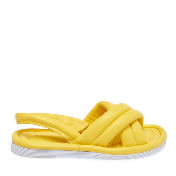 Sarı Deri Kadın Sandalet - K24Y1SN67414-J63 - Tergan