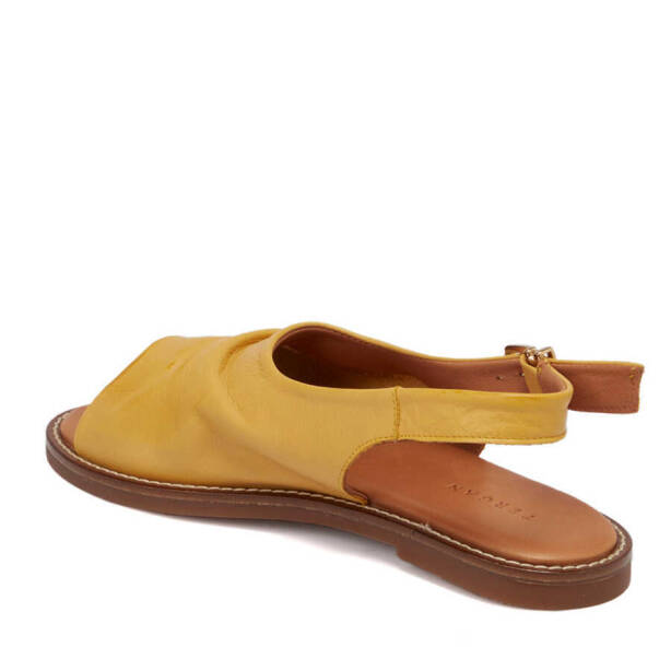 Sarı Hakiki Deri Kadın Sandalet - K24Y1SN67416-Q0I - 3