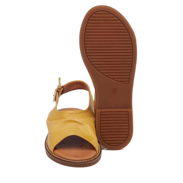 Sarı Hakiki Deri Kadın Sandalet - K24Y1SN67416-Q0I - 4