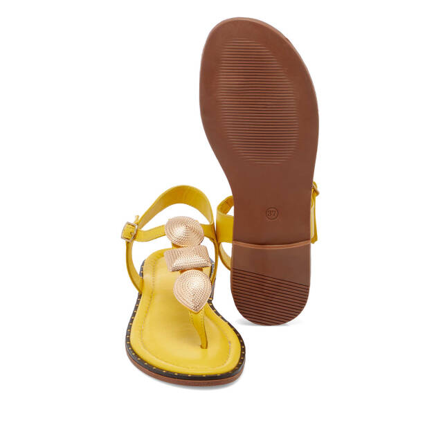 Sarı Deri Kadın Sandalet - K25Y1SN67781-J63 - Tergan