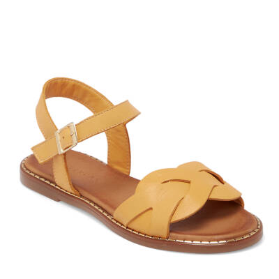 Sarı Deri Kadın Sandalet - K25Y1SN67885-J63 - 1