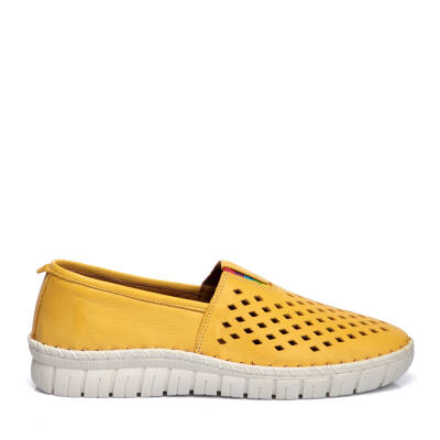  Sarı Deri Kadın Sneaker - K21I1AY65392-J63 - 3