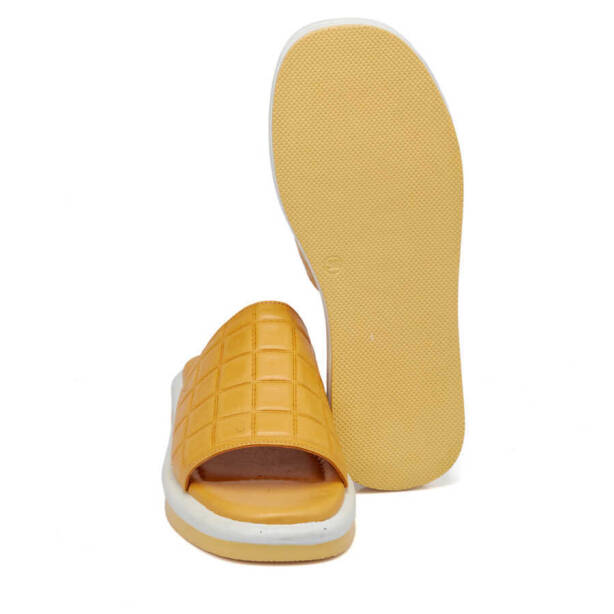 Sarı Hakiki Deri Kadın Terlik - K24Y1TR67443-L9T - 4