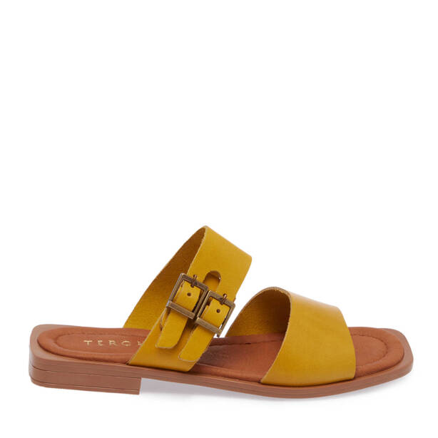Sarı Hakiki Deri Kadın Terlik - K25Y1TR67785-J63 