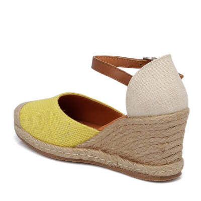 Sarı Deri-Tekstil Kadın Espadril - K24Y1SN67417-R66 - 2