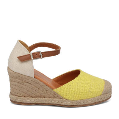 Sarı Deri-Tekstil Kadın Espadril - K24Y1SN67417-R66 - 3