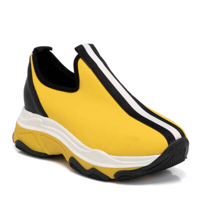  Sarı Deri-Tekstil Kadın Sneaker - K21I1AY65421-Q0A 