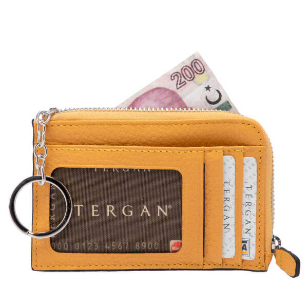 Sarı Deri Unisex Kredi Kartlık - S1KK00000265-H28 - 2
