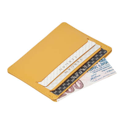 Sarı Deri Unisex Kredi Kartlık - S1KK00001050-H5G - 2