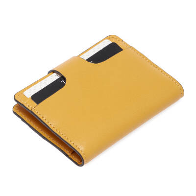 Sarı Deri Unisex Kredi Kartlık - S1KK00001653-H5G - 3
