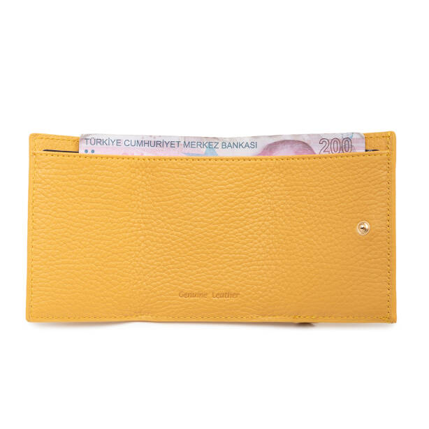 Sarı Hakiki Deri Kadın Cüzdan - S1CB00005823-H28 - 3