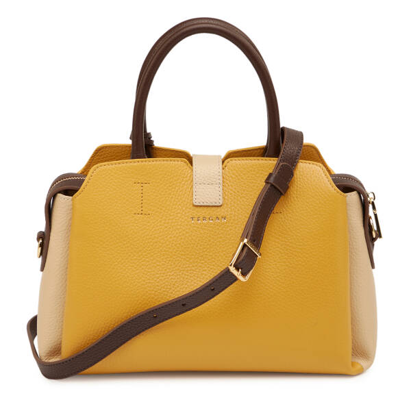 Sarı Hakiki Deri Kadın El Çantası - S26Y1BC80534-V3N - 3