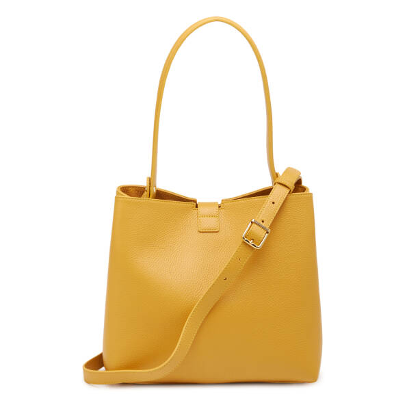 Sarı Hakiki Deri Kadın Omuz Çantası - S26Y1BC80532-H28 - 3
