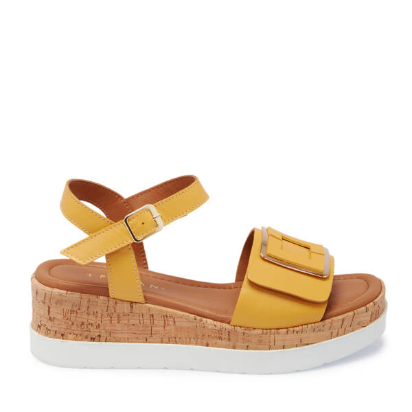 Sarı Hakiki Deri Kadın Sandalet - K26Y1SN68479-Q0I - 3