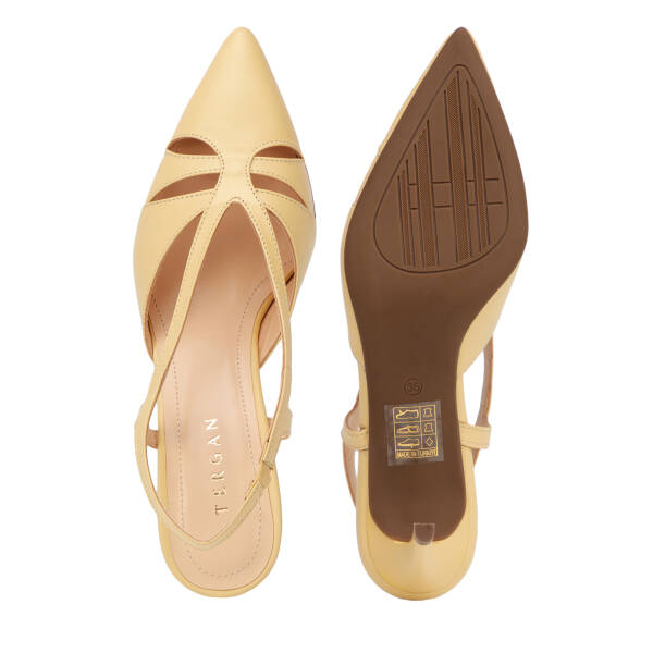 Sarı Hakiki Deri Kadın Stiletto - K26Y1AY68389-I3A - 6